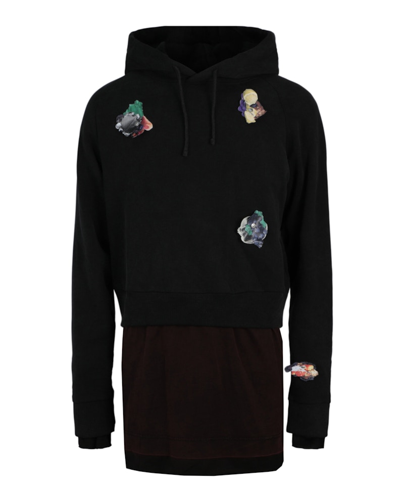 Felpa con cappuccio sovrapposta Givenchy in cotone con decalcomanie Multicolore
