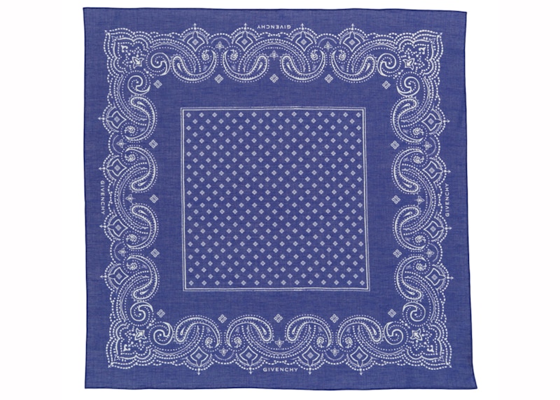 Givenchy Paisley Print Pocket Square Blue