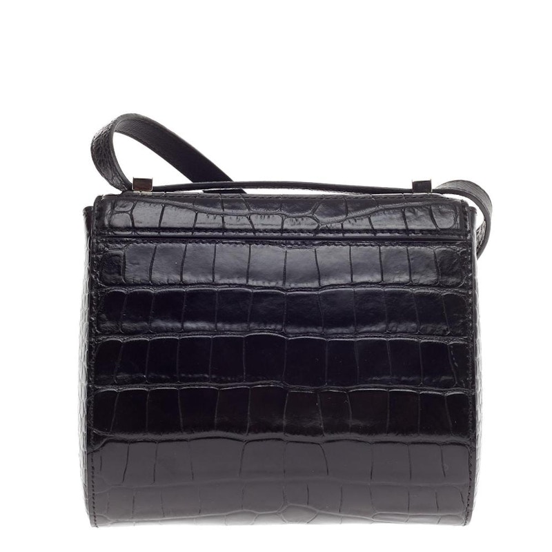 Givenchy Pandora Box Messenger Crocodile Embossed Mini Black in