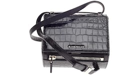 Givenchy Pandora Box Messenger Crocodile Embossed Mini Black