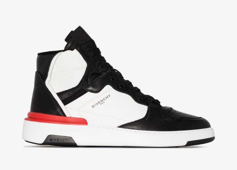 Pre-owned Givenchy Men's  Pannelled Wings High Tops Sneakers In Black/white/red In Multi
