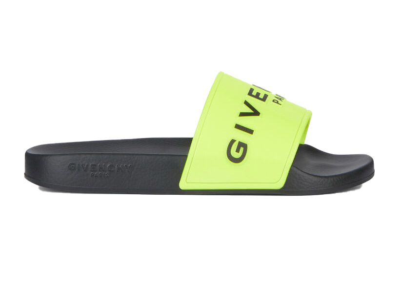 Givenchy Paris Flat Sandals Neon Yellow 