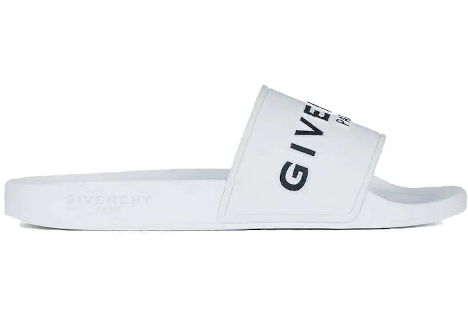 Givenchy Paris Flat Sandals White Black