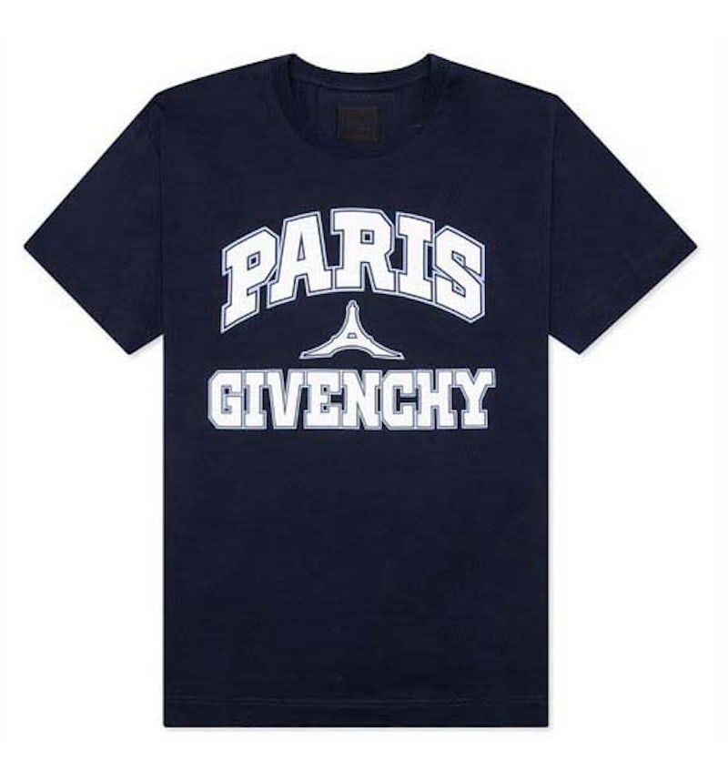Givenchy Paris Logo Camiseta Oversize Azul Marino Oscuro Hombre ES