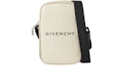 Givenchy Messenger, Tela Jacquard Logo Stampato, Beige/Nero