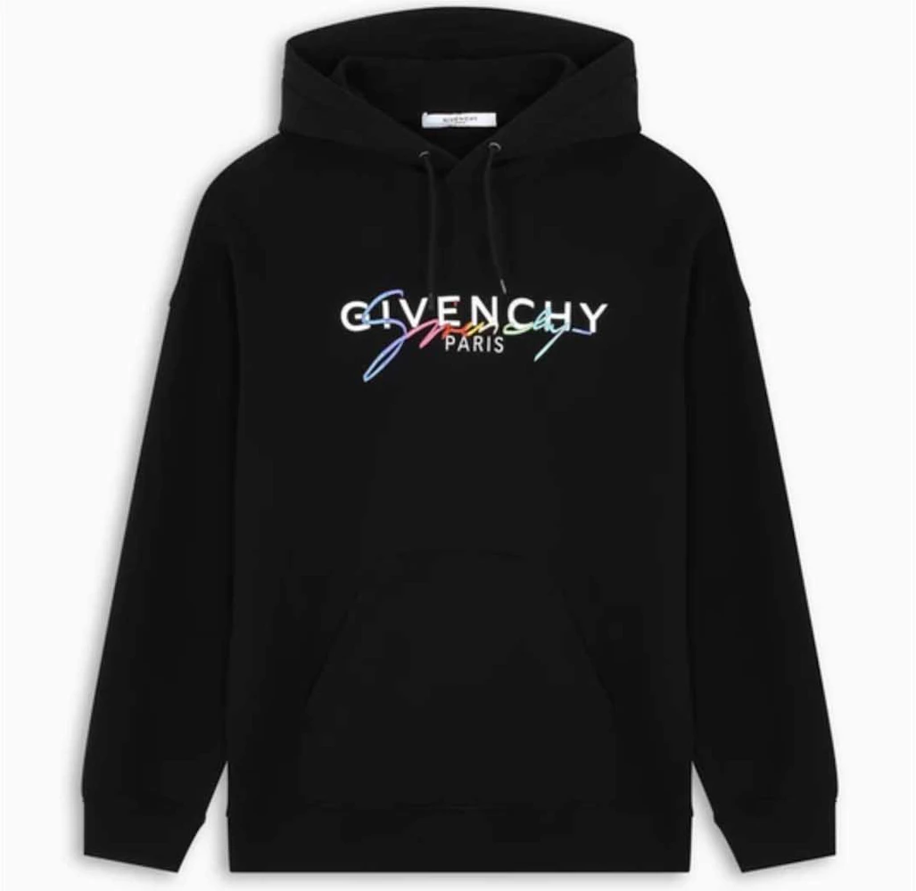 Givenchy Rainbow Signature Hoodie Black