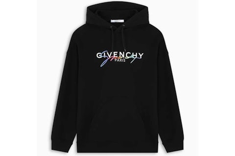 Givenchy Rainbow Signature Hoodie Black Men's GB