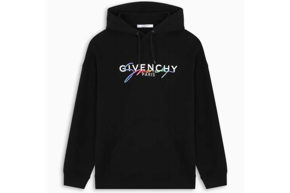 Pre-owned Givenchy Rainbow Signature Hoodie Black