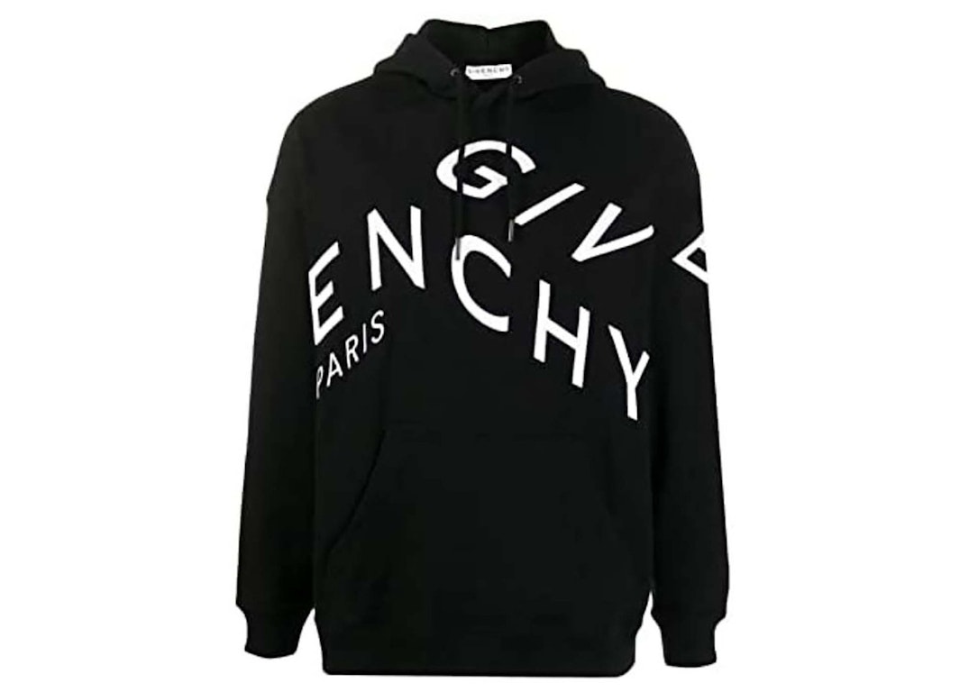 Pre-owned Givenchy Refracted Embroidered Logo Hoodie Black/white