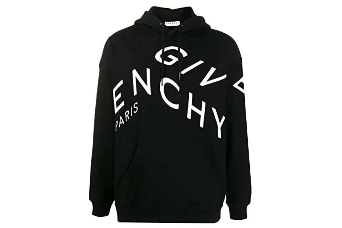 Pre-owned Givenchy Refracted Embroidered Logo Hoodie Black/white