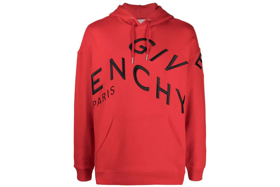 Givenchy Refracted Embroidered Logo Hoodie Red/Black