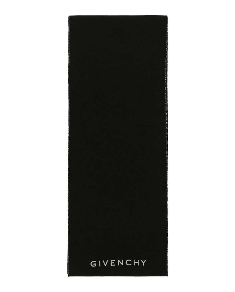 Pre-owned Givenchy Men's  Reversible 4g Stars Scarf In Black White In Multi