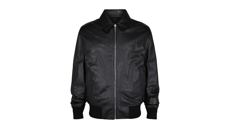 Pre-owned Givenchy Men's  Reversible Bomber Leather Jacket In Black