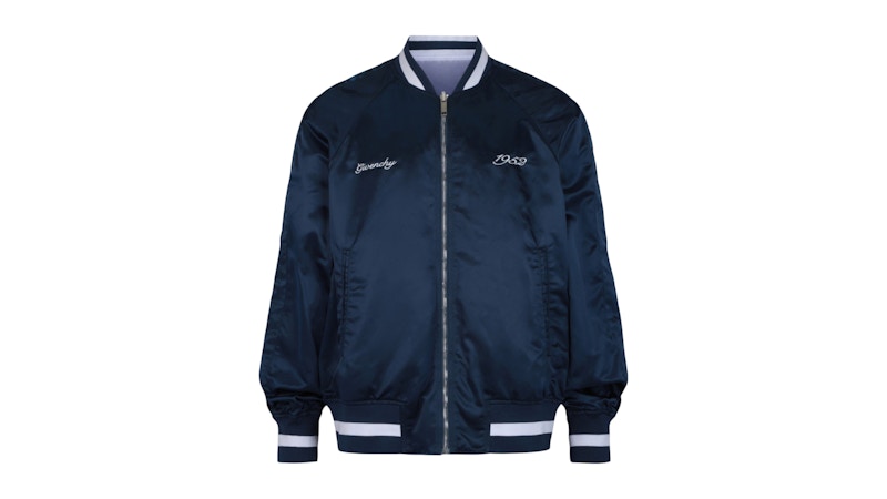 Givenchy Reversible Embroidered Bomber Jacket White Navy
