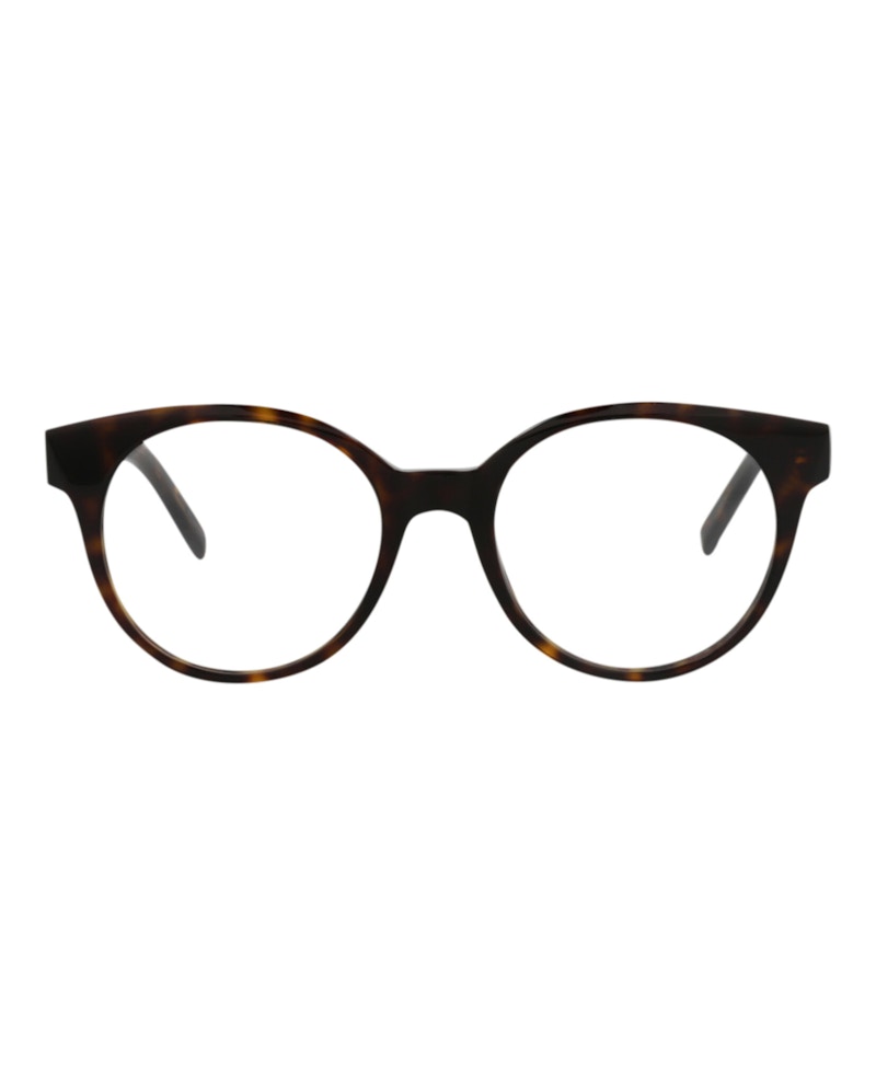 Pre-owned Givenchy Women's Roundframe Acetate Optical Frames In Havana Havana Transparent (gv50028i/51/052)