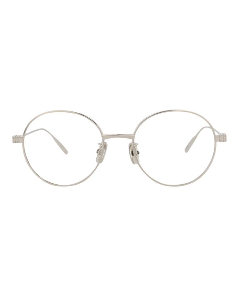Pre-owned Givenchy Women's Roundframe Metal Optical Frames In Palladium Palladium Transparent (gv50033u/51/016