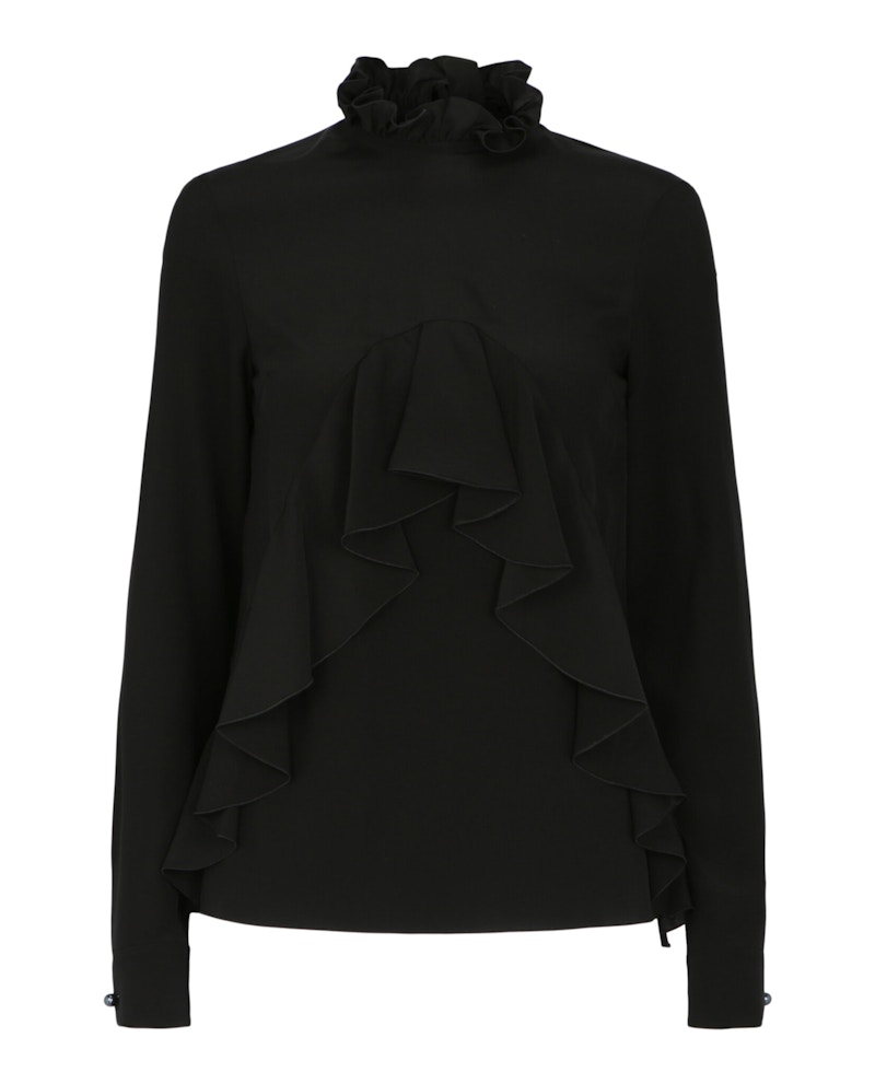 Givenchy Ruffled Silk Blouse Black