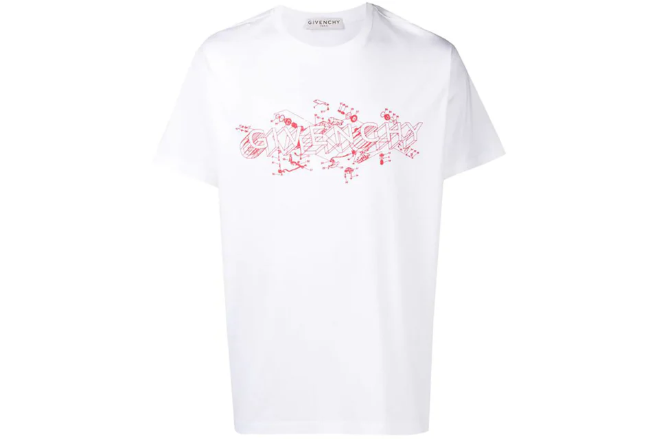 Givenchy Schematics Logo Print T-shirt White