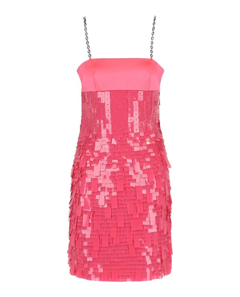 Givenchy Sequin Chain-Strap Mini Dress Fuchsia
