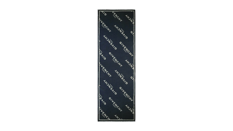 Givenchy Shadow Logo Scarf Navy