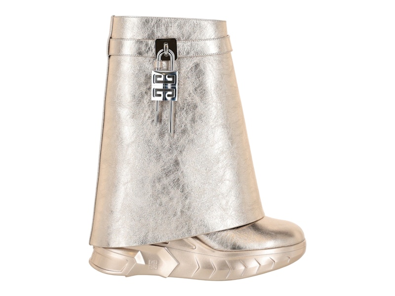 靴 GIVENCHY SHARK LOCK ANKLE BOOTS 40 Givenchy Washed Denim Shark Lock Biker Ankle Boots 40 Blue 1599795