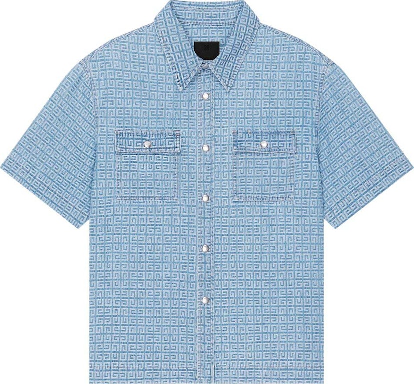 Pre-owned Givenchy Short-sleeve Boxy Fit Denim Shirt Blue