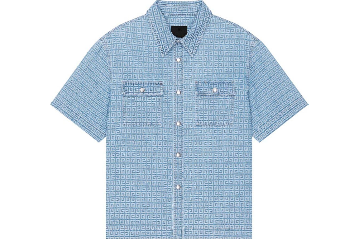 Pre-owned Givenchy Short-sleeve Boxy Fit Denim Shirt Blue