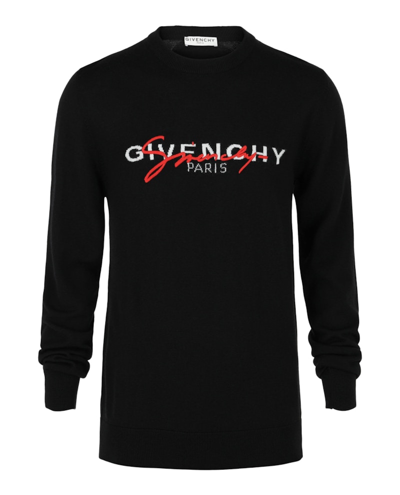 Givenchy Signature Logo Sweater Black Red