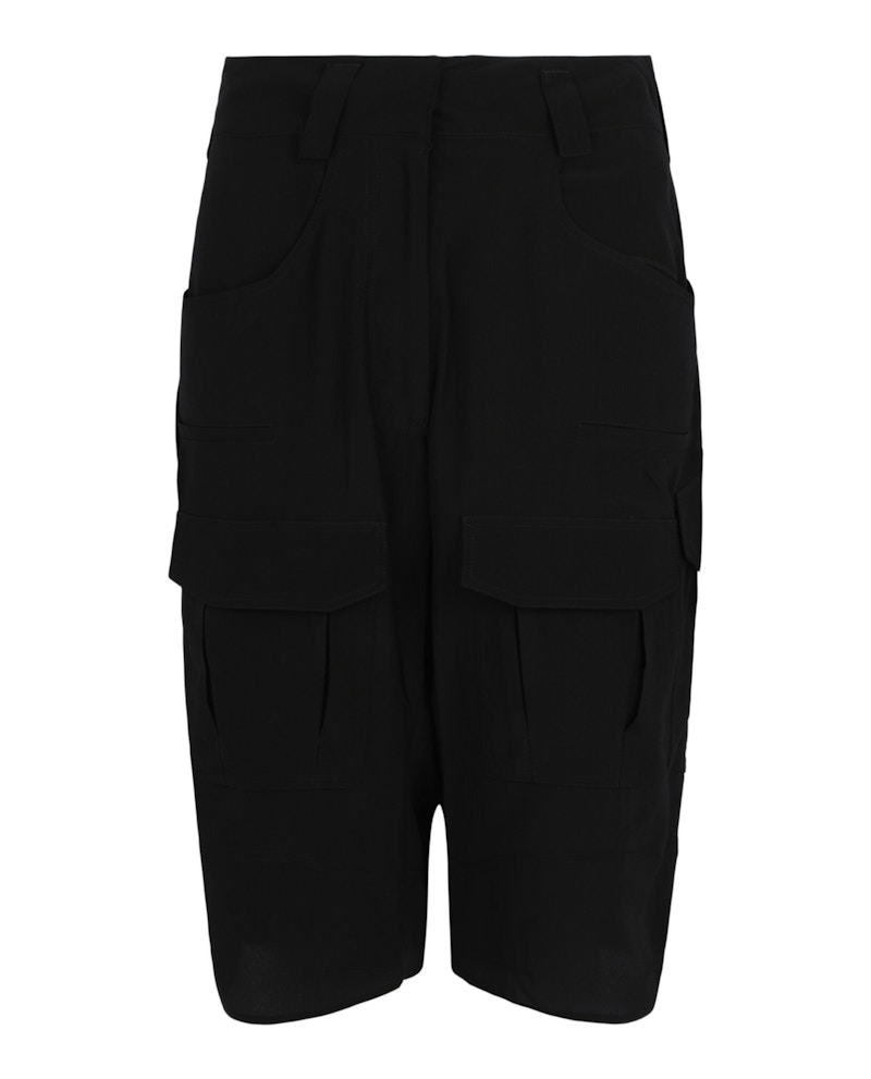 Pre-owned Givenchy Women's Silk Cargo Shorts In Black