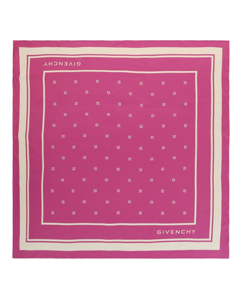 Givenchy Silk Logo Scarf Pink Ivory