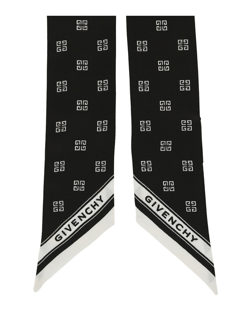 Givenchy Silk Monogram Bandeau Black White