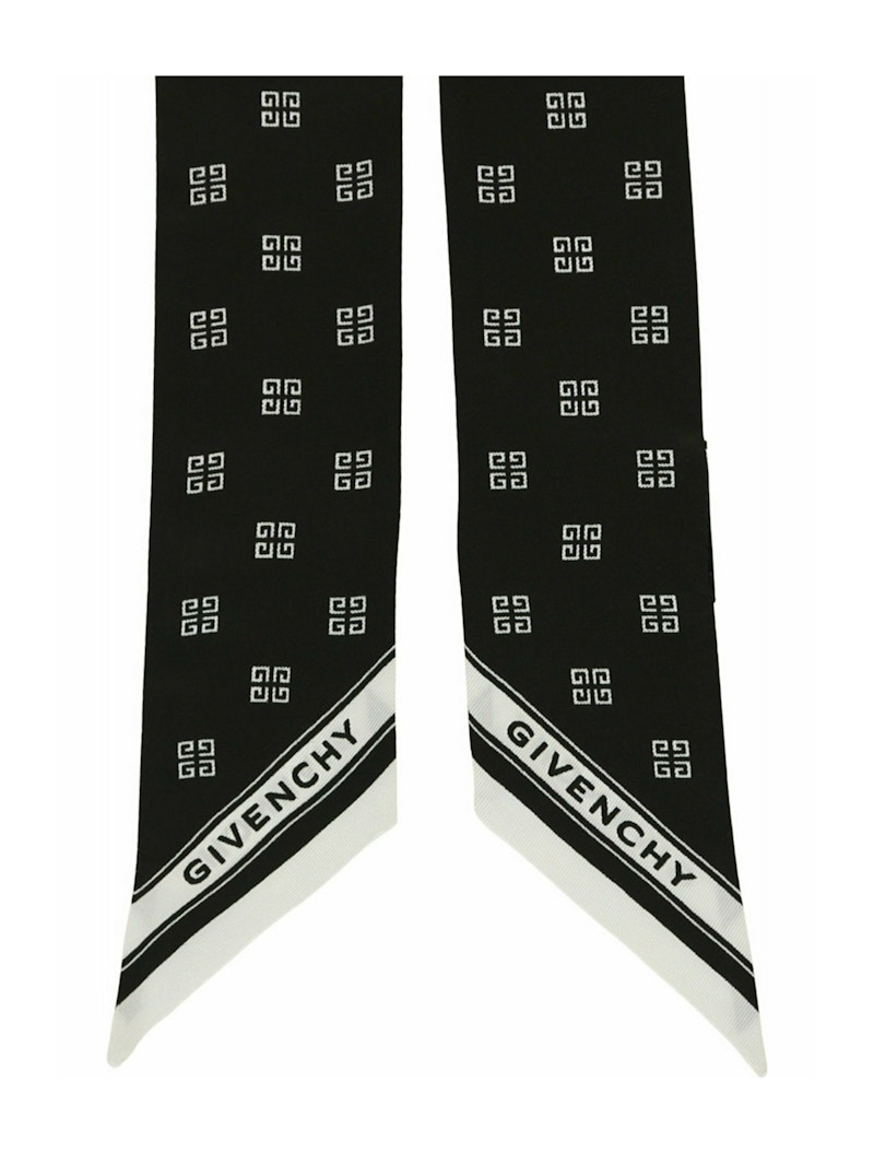Givenchy Silk Monogram Bandeau Black White