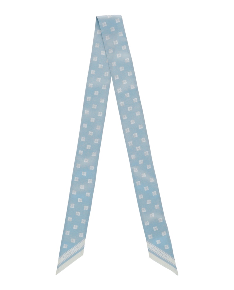Fascia con monogramma in seta Givenchy blu avorio