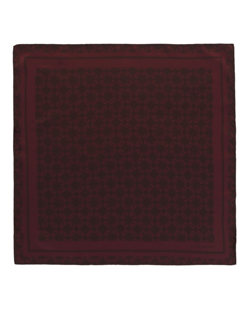 Givenchy Silk Monogram Scarf Burgundy