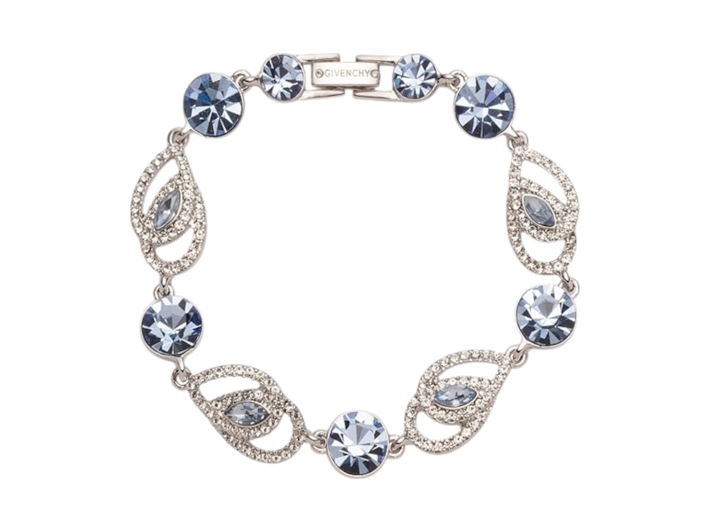 【最終値下げ】Givenchy Pave Link Flex ブレスレット Givenchy Silver Sapphire Crystal Pave Pear Flex Line