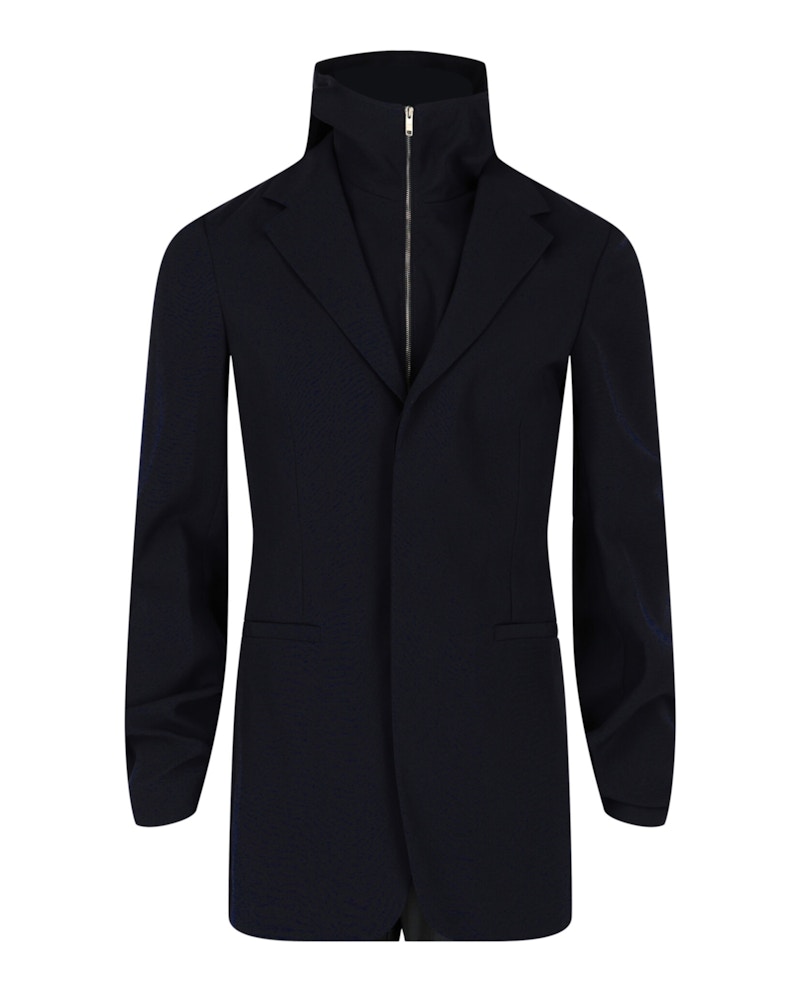 Pre-owned Givenchy Men's  Singlebreasted Layered Hooded Vest Set In Navy Blue