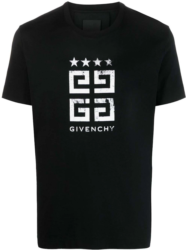 Givenchy Slim Fit Logo Star T-Shirt Black/White Men's - US