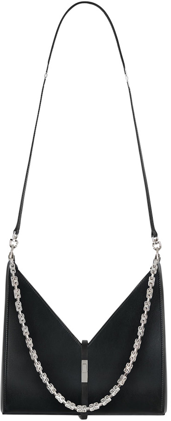 Givenchy Small Cut Out Bag In Box Leather With Chain Black in Calfskin ...