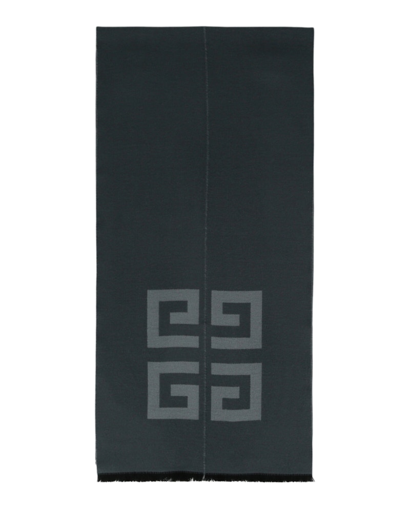Pre-owned Givenchy Men's Split Oblong Scarf In Grey