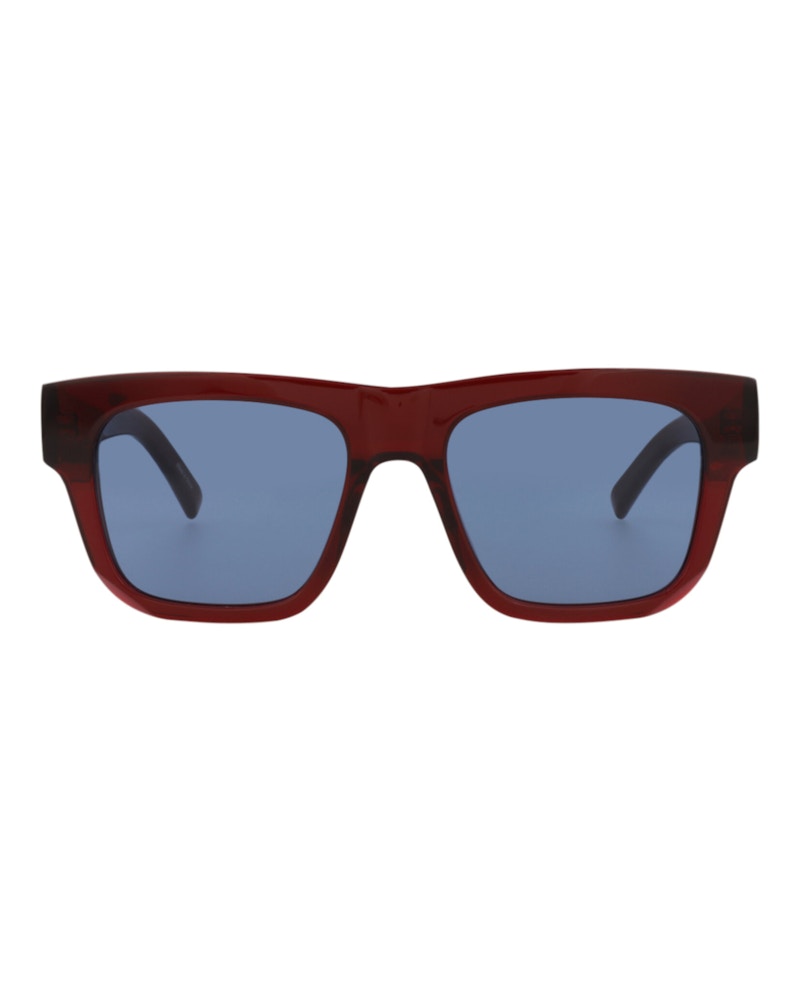 Pre-owned Givenchy Men's  Squareframe Acetate Sunglasses In Bordeaux Bordeaux Blue (gv40002u/52/69v)