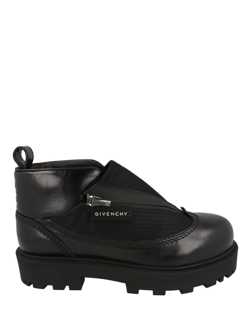 Pre-owned Givenchy Men's  Storm Zipup Ankle Boots Sneakers In Black