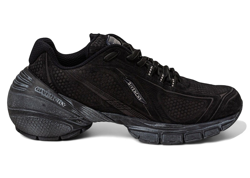 Pre-owned Givenchy Men's  Tkmx Runner Suede Sneakers In Black