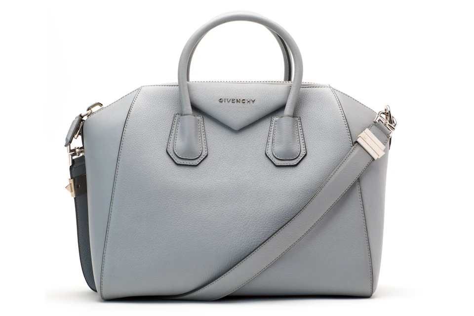 Givenchy Antigona Tote Sugar Goatskin Medium Grey Blue in Leather with  Silver-Tone - US