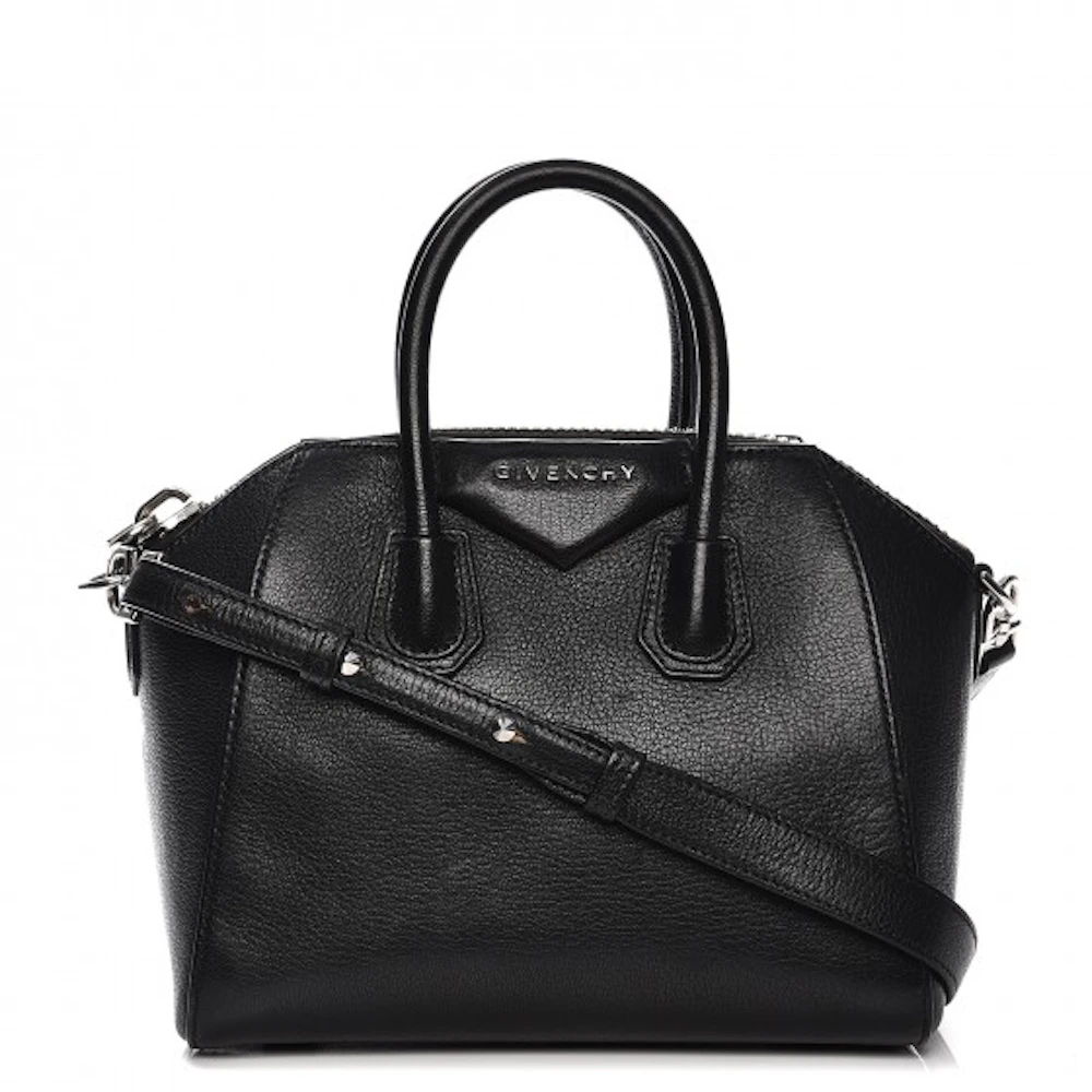 Givenchy Antigona Medium Grained Calfskin Tote Bag Black Silver Hardwa –  Coco Approved Studio