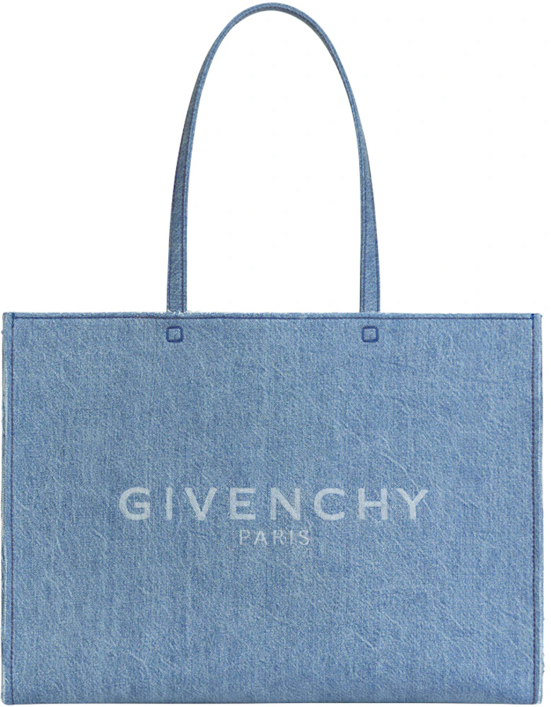 Givenchy Tote in Denim Large G Medium blue in Cotton with Silver-tone - US