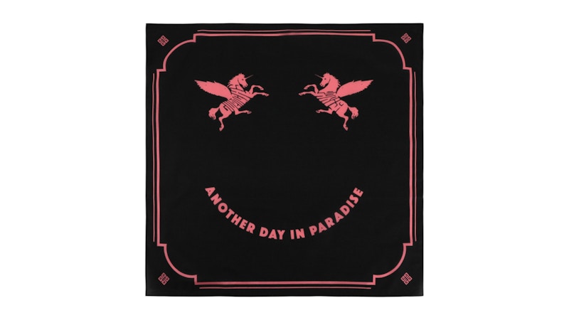 Men's Givenchy Unicorn Embroidery Silk Scarf in Black