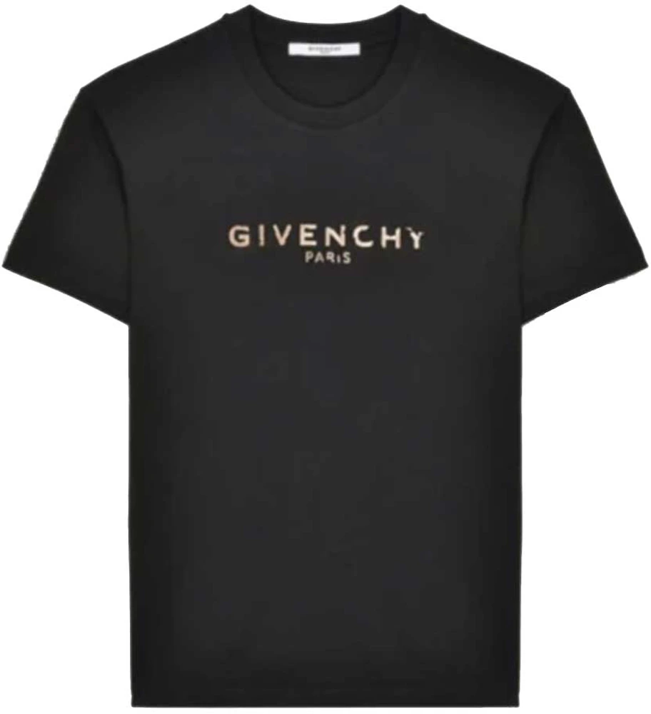Givenchy Vintage Effect Metallic Logo T-shirt Black - US