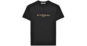 Givenchy Vintage Effect Metallic Logo T-shirt Black