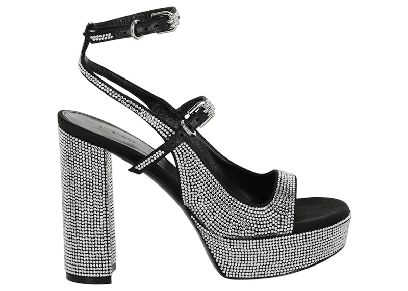 Givenchy Voyou Crystal Embellished Platform Sandals Black (Women's) Sneakers in Silver