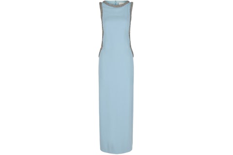 Givenchy Women's Cutout Bead And Crystal Dress Grey Blue - US Givenchy Women's Cutout Bead And Crystal Dress Grey Blue - US